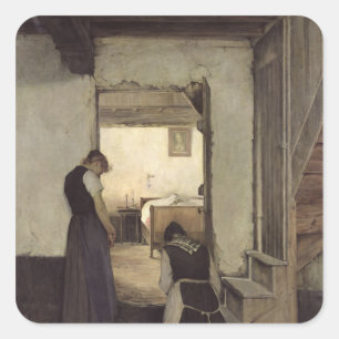 rouwtijd vierkante sticker