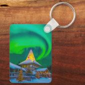 Rovaniemi, Finland - Magic Aurora Classic Sleutelhanger (Achterkant)