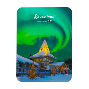 Rovaniemi, Finland - Magische Aurora afgerond Magneet