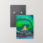 Rovaniemi, Finland - Magische Aurora Button (Voorkant / Achterkant)