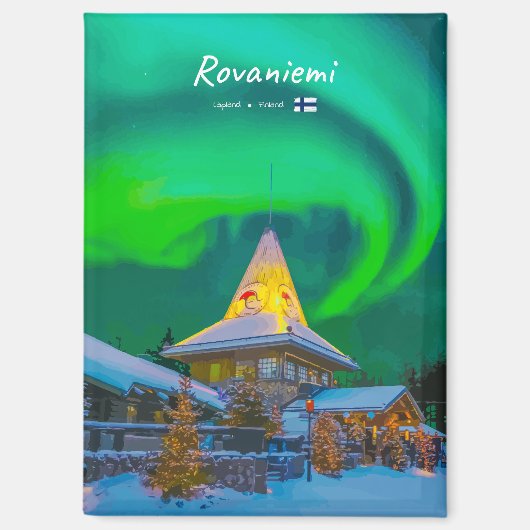 Rovaniemi, Finland - Magische Aurora Flat Magneet (Voorkant)