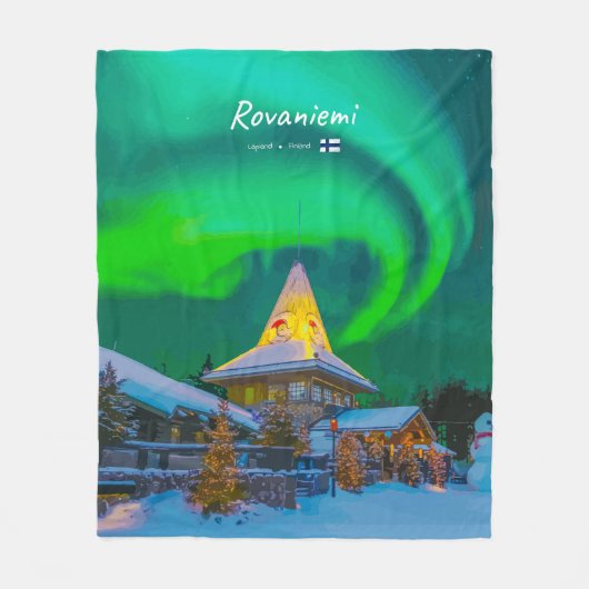 Rovaniemi, Finland - Magische Aurora Fleece Deken (Voorkant)
