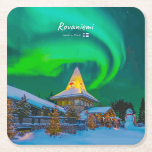 Rovaniemi, Finland - Magische Aurora Kartonnen Onderzetters