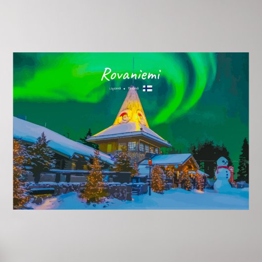 Rovaniemi, Finland - Magische Aurora Poster (Voorkant)