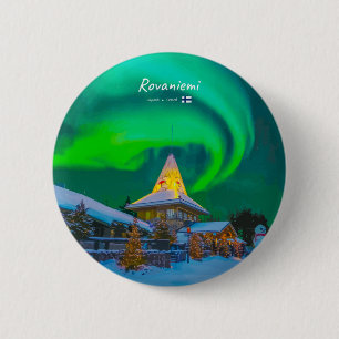Rovaniemi, Finland - Magische Aurora Ronde Button 5,7 Cm