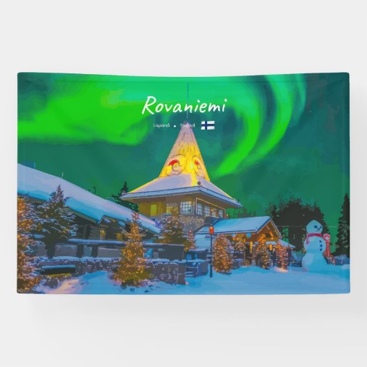 Rovaniemi, Finland - Magische Aurora Spandoek (Horizontaal)