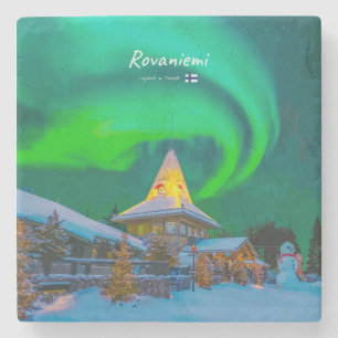 Rovaniemi, Finland - Magische Aurora Stenen Onderzetter
