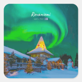 Rovaniemi, Finland - Magische Aurora Vierkante Sticker