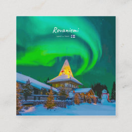 Rovaniemi, Finland - Magische Aurora Vierkante Visitekaartje