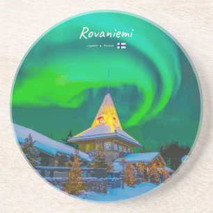 Rovaniemi, Finland - Magische Aurora Zandsteen Onderzetter