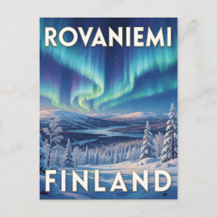 Rovaniemi Finland Noorderlicht Arctisch Reizen Briefkaart