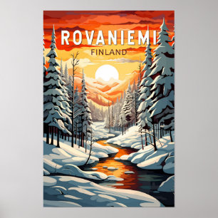 Rovaniemi Finland Reizen Kunst Vintage Poster