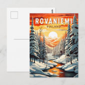 Rovaniemi Finland Travel Art Vintage Briefkaart (Voorkant / Achterkant)