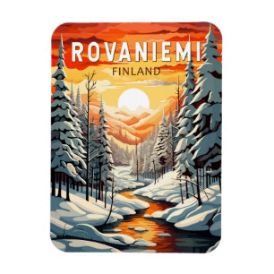 Rovaniemi Finland Travel Art Vintage Magneet