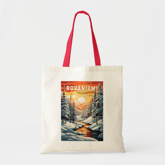 Rovaniemi Finland Travel Art Vintage Tote Bag (Voorkant)