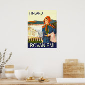 Rovaniemi, Finland, vrouw aan de kust Poster (Keuken)