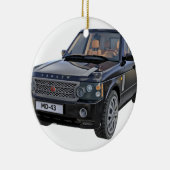 Rover-auto in zwart keramisch ornament (Rechts)