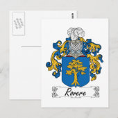 Rovere Family Crest Briefkaart (Voorkant / Achterkant)
