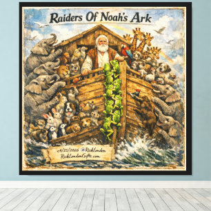 Rovers van de Ark van Noach Cartoon van Rick Londo Canvas Afdruk