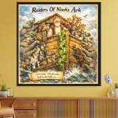 Rovers van de Ark van Noach Cartoon van Rick Londo Canvas Afdruk (Insitu (Woonkamer))