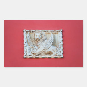 Rovinj Kroatië Venetian winged lion plaque archite Rechthoekige Sticker