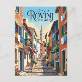 Rovinj Oude Stad Steeg Kroatië Briefkaart