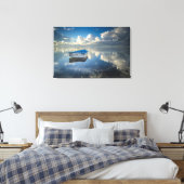 Row Boat op het water Canvas Afdruk (Insitu (Slaapkamer))