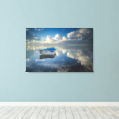 Row Boat op het water Canvas Afdruk (Insitu (Houten vloer))