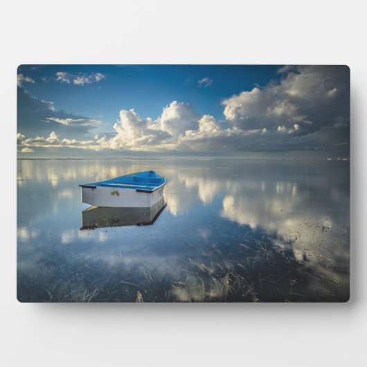 Row Boat op het water Fotoplaat (voorkant)