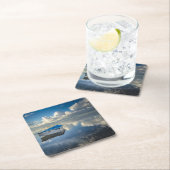 Row Boat op het water Kartonnen Onderzetters (Insitu)