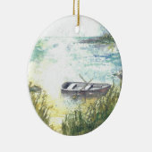 Row Boat Waterway Maureen Girard Tide Keramisch Ornament (Rechts)