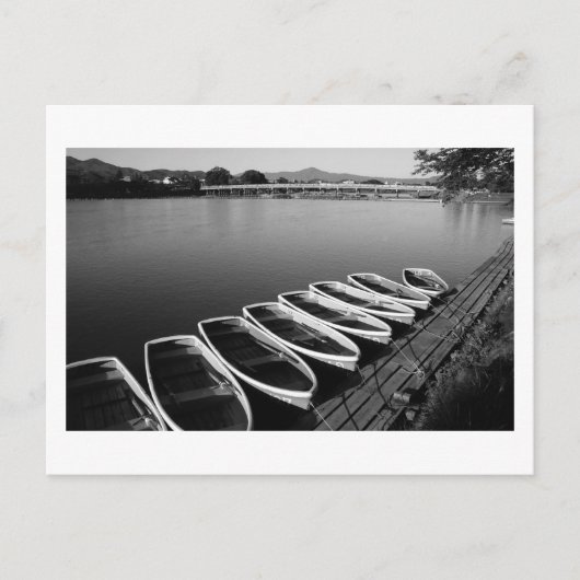 Row Boats bij Arashiyama in het Briefkaart van Kyo (Voorkant)