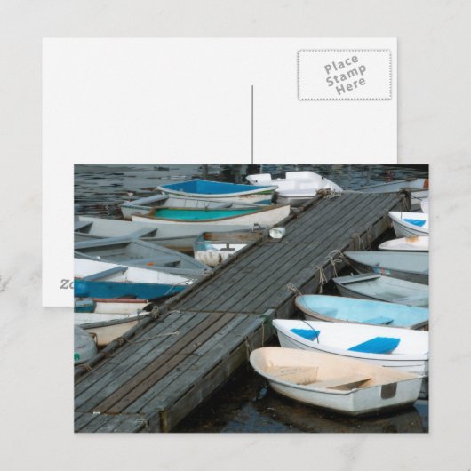 Row Boats bij Dock Briefkaart (Voorkant / Achterkant)