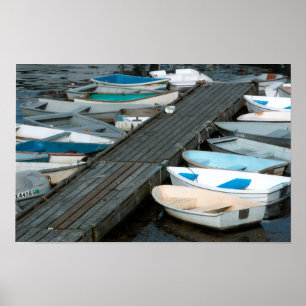 Row Boats bij Dock Poster
