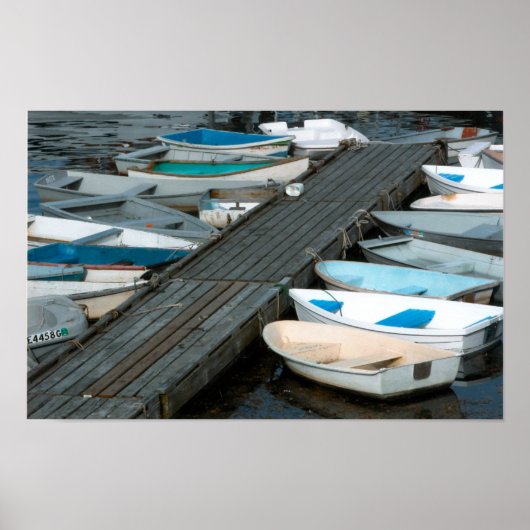 Row Boats bij Dock Poster (Voorkant)