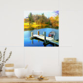 Row Boats op Blue Water Lake Poster (Keuken)
