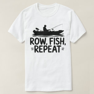 Row Fish Repeat Graphic voor Gevist fans T-shirt