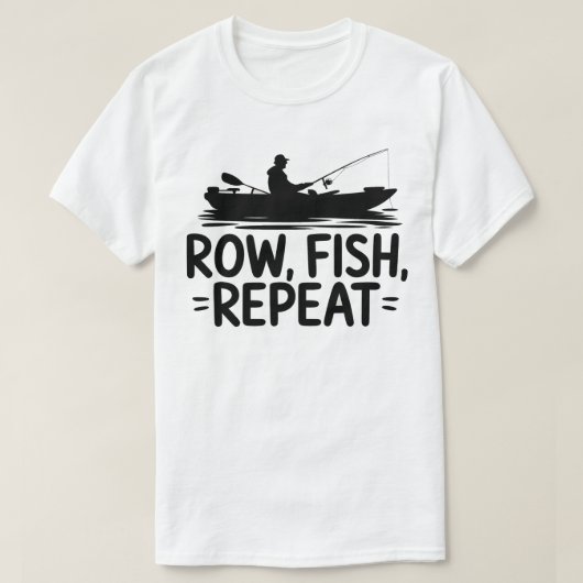 Row Fish Repeat Graphic voor Gevist fans T-shirt (Design voorkant)