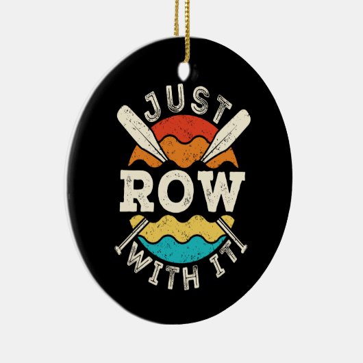 Row gewoon met het grappige roeiteam keramisch ornament (Rechts)