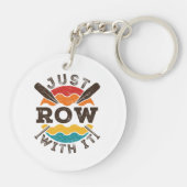 Row gewoon met het rolteam van het roeperingsteam  sleutelhanger (Achterkant)