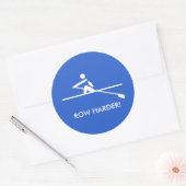 Row harder plezier roeien blauwe sporten ronde sticker (Envelop)