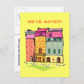 Row House We hebben verhuisd Adreswijziging Nieuwe Aankondigingskaart (Voorkant / Achterkant)