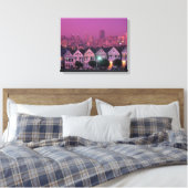 Row-huizen op zonsondergang in San Francisco Canvas Afdruk (Insitu (Slaapkamer))