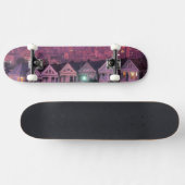Row-huizen op zonsondergang in San Francisco Persoonlijk Skateboard (Horizontaal)