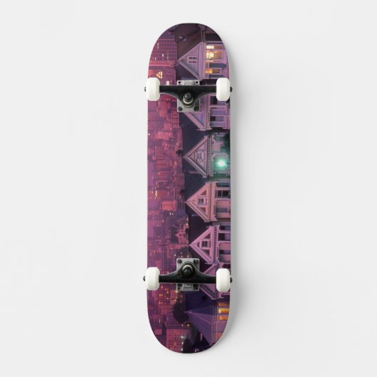 Row-huizen op zonsondergang in San Francisco Persoonlijk Skateboard (Voorkant)