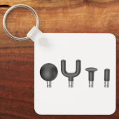 Row of four different massage heads for a massage  sleutelhanger (Voorkant)