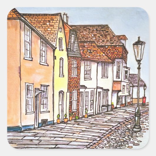 Row Of Houses Vierkante Sticker (Voorkant)