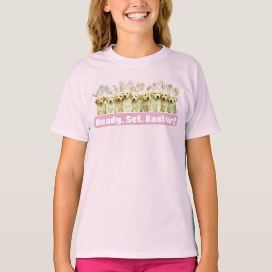 Row of Puppy Bunnies T-shirt (Voorkant)