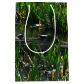 Row of Turtles Green Nature Photo Medium Cadeauzakje (Voorkant)