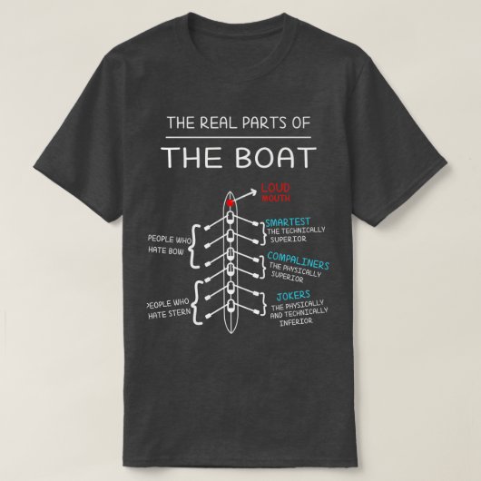 Row Row Race Boat Coxswain T-shirt (Design voorkant)